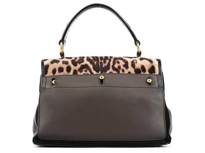 Yves Saint Laurent 283761 Borsa Muse Two in pelle di vitello leopard - vista 3