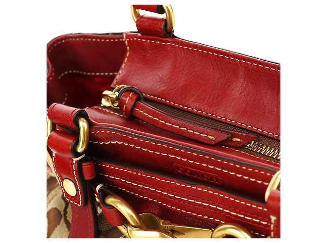 Coach 12467 Borsa Tote Hamptons Signature Beige Red - vista 10