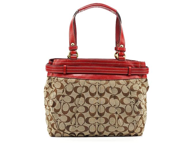 Coach 12467 Borsa Tote Hamptons Signature Beige Red - vista 3