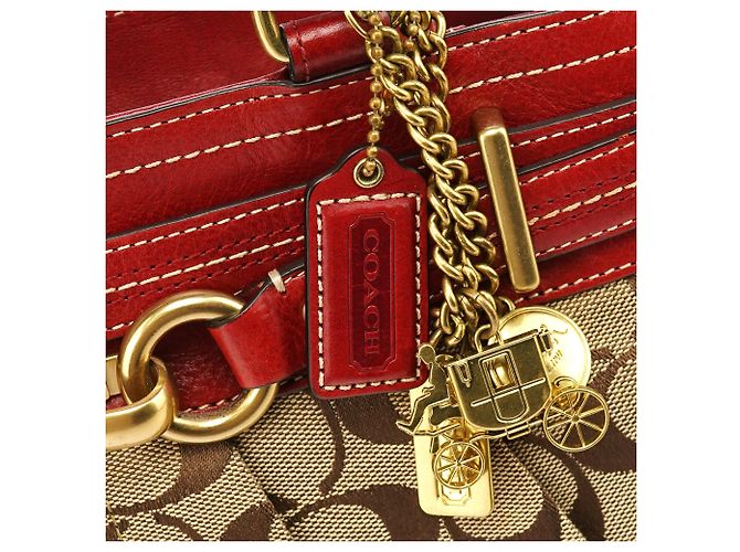 Coach 12467 Borsa Tote Hamptons Signature Beige Red - vista 5