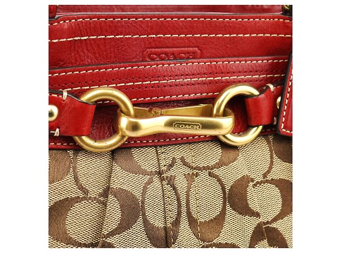 Coach 12467 Borsa Tote Hamptons Signature Beige Red - vista 6