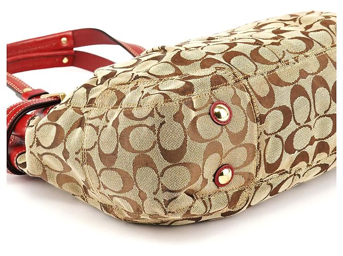 Coach 12467 Borsa Tote Hamptons Signature Beige Red - vista 7