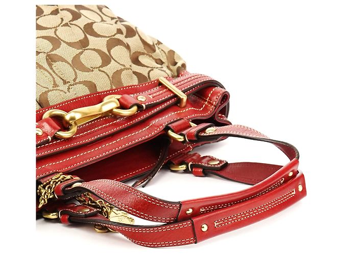 Coach 12467 Borsa Tote Hamptons Signature Beige Red - vista 9