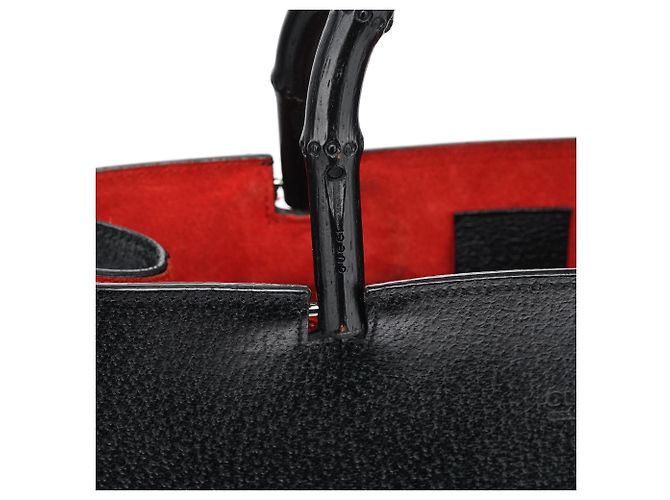 Bamboo Gucci 002 1060 Borsa Tote in pelle nera con bambù - vista 6