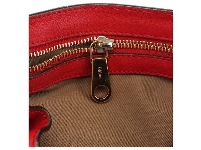 Chloé Borsa 2-Way Elsie in pelle rossa - vista 13
