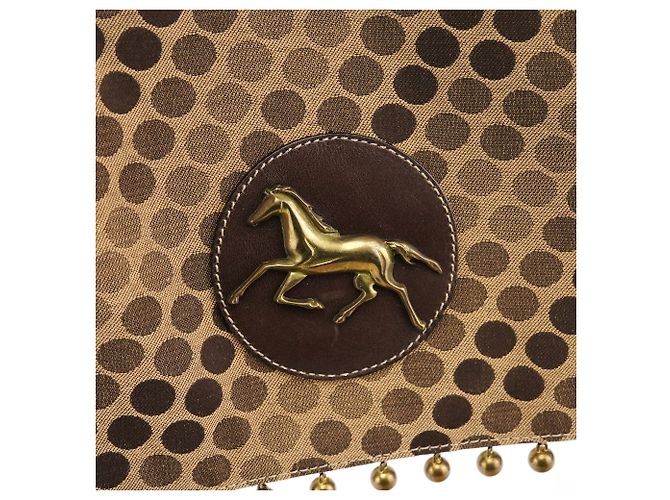 Chloé Borsa crossbody a cavallo a pois marrone - vista 4