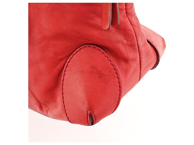 Chloé Borsa Tote Patsy in pelle rossa borchiata con logo - vista 10