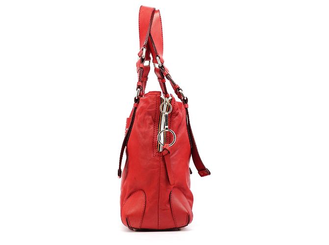 Chloé Borsa Tote Patsy in pelle rossa borchiata con logo - vista 2