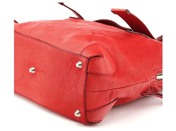 Chloé Borsa Tote Patsy in pelle rossa borchiata con logo - vista 8