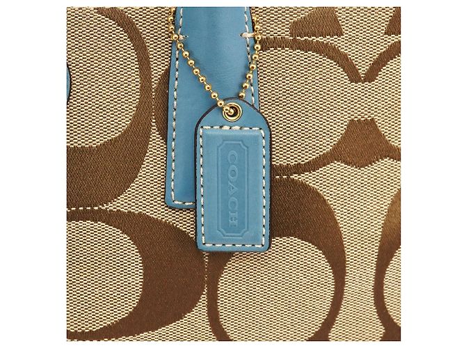 Coach 11557 Borsa Tote Madeline Turnlock Signature Beige Light Blue - vista 6