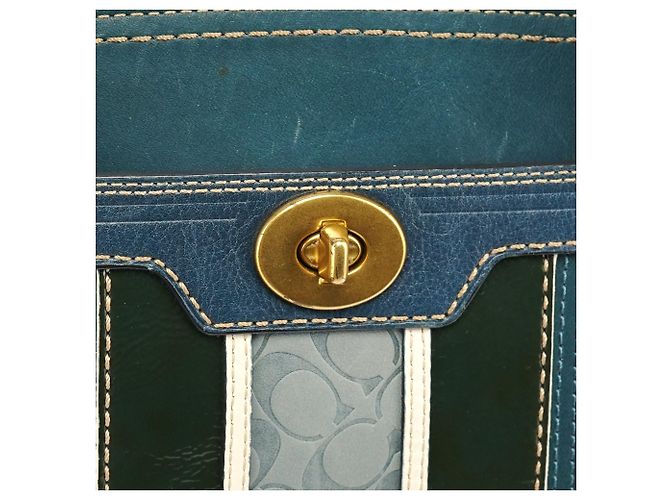 Coach 11607 Blue Leather Turnlock Tote Bag - Ansicht 6
