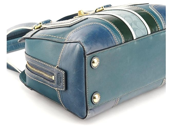 Coach 11607 Blue Leather Turnlock Tote Bag - Ansicht 8