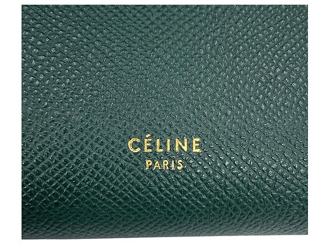 Céline Celine Borsa a mano Belt Bag Micro in pelle Verde - vista 16