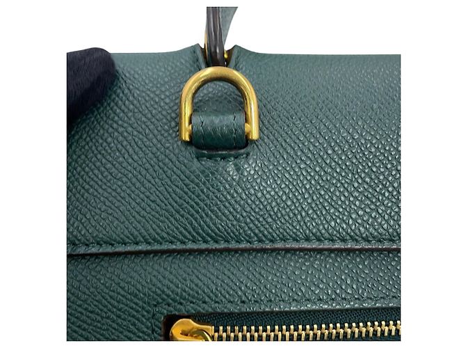 Céline Celine Borsa a mano Belt Bag Micro in pelle Verde - vista 8