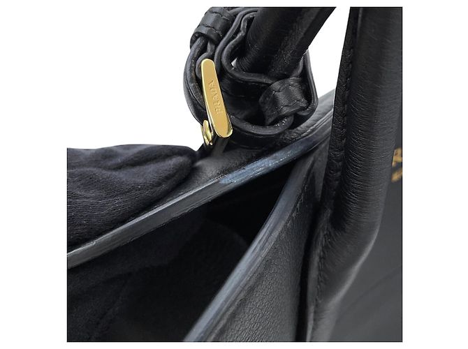 Tote Prada Shopper aus schwarzem Leder - Ansicht 13