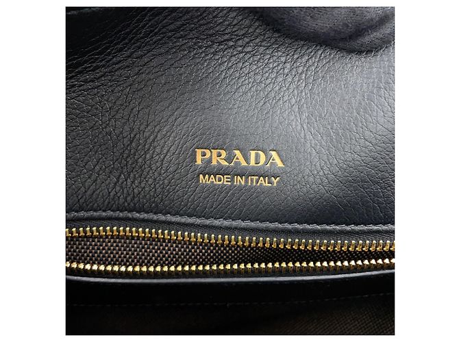 Tote Prada Shopper aus schwarzem Leder - Ansicht 14