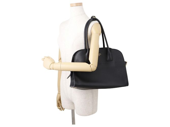 Tote Prada Shopper aus schwarzem Leder - Ansicht 4