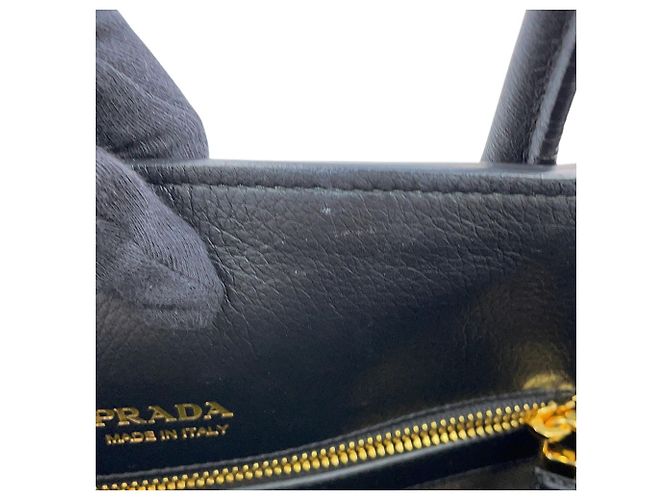 Tote Prada Shopper aus schwarzem Leder - Ansicht 8