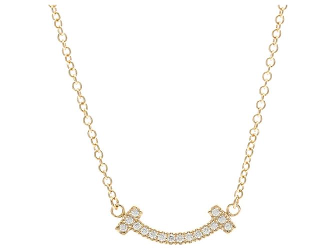 Pendente Tiffany & Co. T Smile Oro Rosa 18K e Diamanti - vista 2