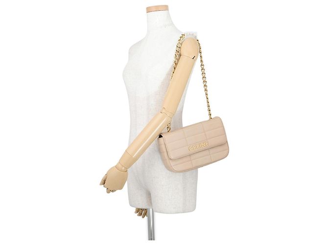 Céline Borsa a tracolla con catena Celine in pelle di capra monocromatica - vista 4