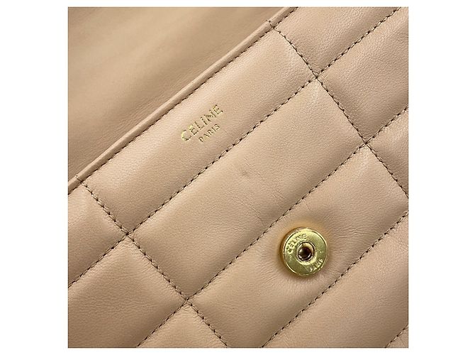 Céline Borsa a tracolla con catena Celine in pelle di capra monocromatica - vista 9