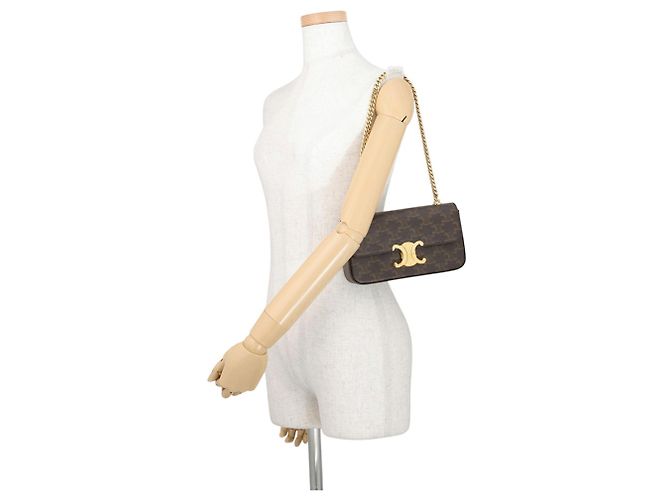 Céline Celine Triomphe Schultertasche mit Kette - Ansicht 4