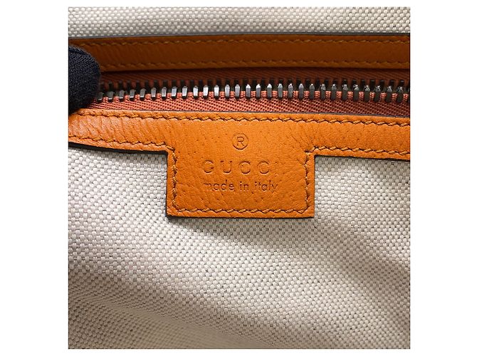 Borsa Boston Gucci in camoscio arancione - vista 13