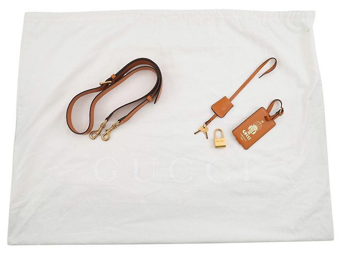 Borsa Boston Gucci in camoscio arancione - vista 14