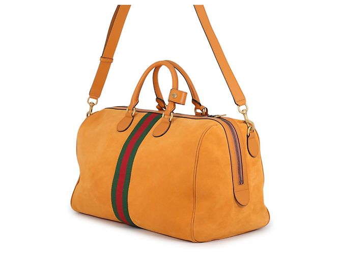 Borsa Boston Gucci in camoscio arancione - vista 2