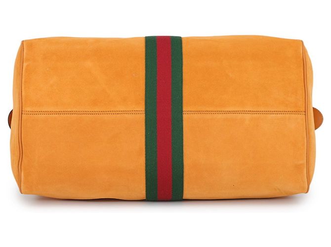 Borsa Boston Gucci in camoscio arancione - vista 3