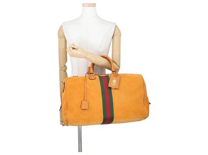 Borsa Boston Gucci in camoscio arancione - vista 4