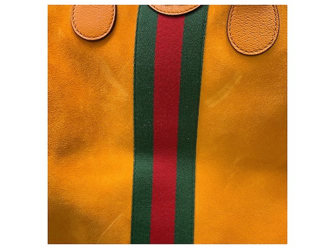 Borsa Boston Gucci in camoscio arancione - vista 9