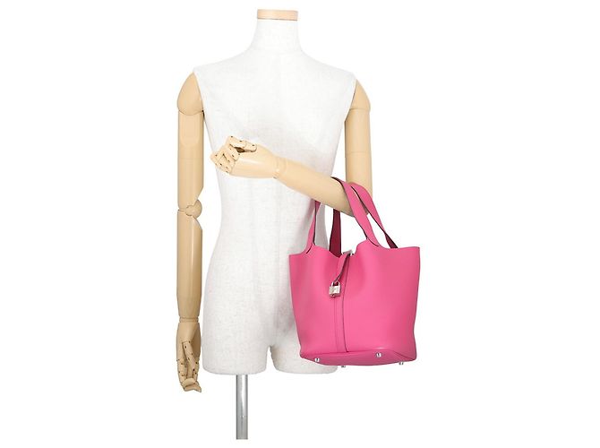 Hermès Borsa Hermes Picotin Lock MM in Rose Shocking - vista 4