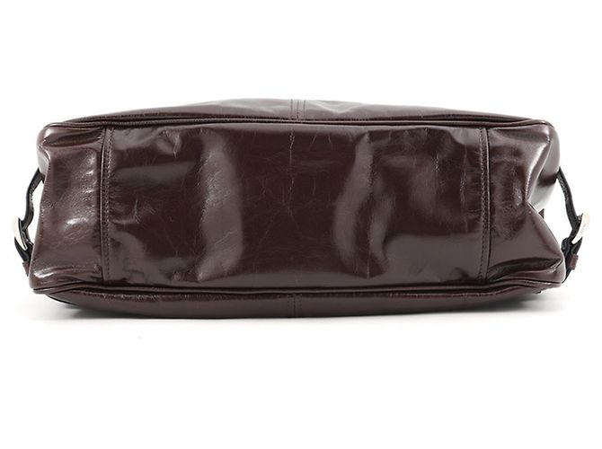 Borsa a tracolla Prada in pelle marrone scuro - vista 3