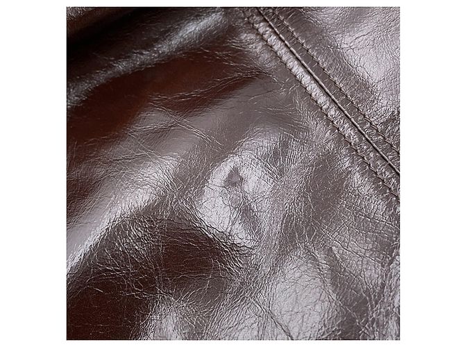 Borsa a tracolla Prada in pelle marrone scuro - vista 6