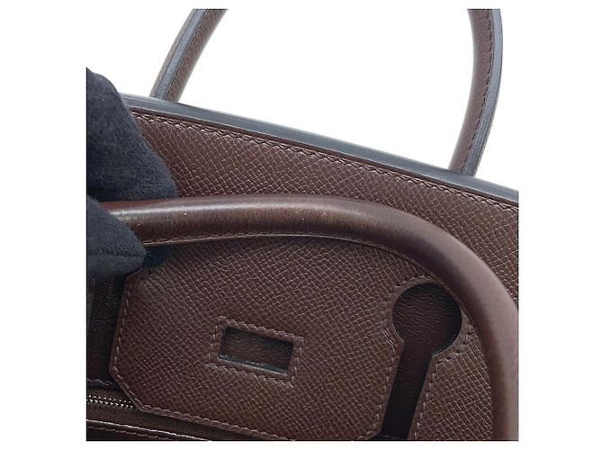 Hermès Borsa Hermes Haut à Courroies 28 in pelle Epsom Chocolate - vista 10