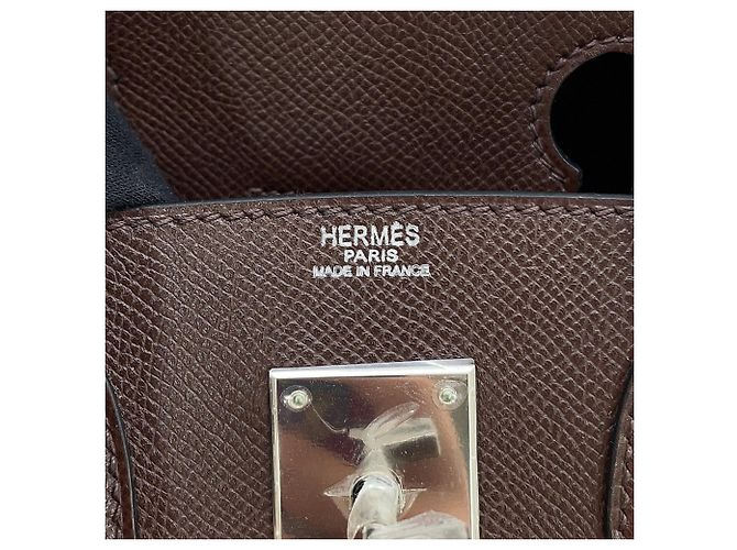 Hermès Borsa Hermes Haut à Courroies 28 in pelle Epsom Chocolate - vista 19