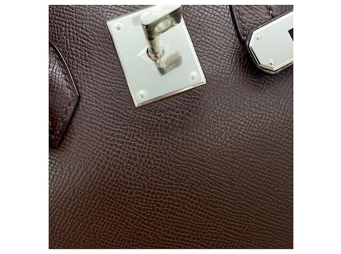 Hermès Borsa Hermes Haut à Courroies 28 in pelle Epsom Chocolate - vista 7