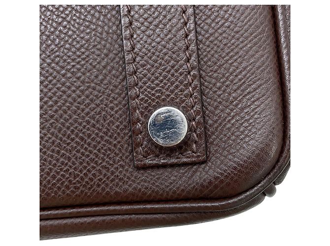 Hermès Borsa Hermes Haut à Courroies 28 in pelle Epsom Chocolate - vista 8