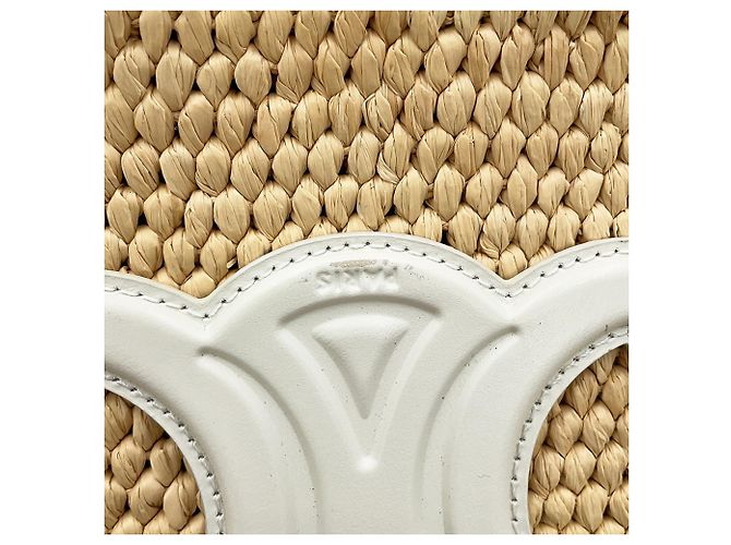 Céline Celine Triomphe Cabas Thais Small Borsa a mano in rafia - vista 11