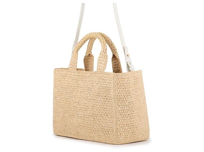 Céline Celine Triomphe Cabas Thais Small Borsa a mano in rafia - vista 2