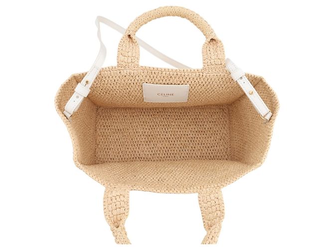 Céline Celine Triomphe Cabas Thais Small Borsa a mano in rafia - vista 6