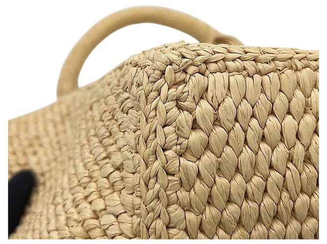 Céline Celine Triomphe Cabas Thais Small Borsa a mano in rafia - vista 7