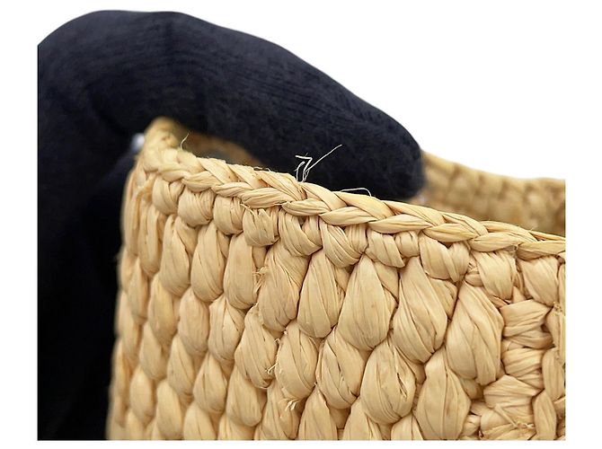 Céline Celine Triomphe Cabas Thais Small Borsa a mano in rafia - vista 8