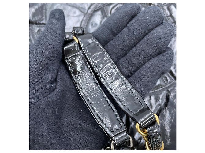 Borsa Tote Chanel Black Matelassé con catena - vista 10