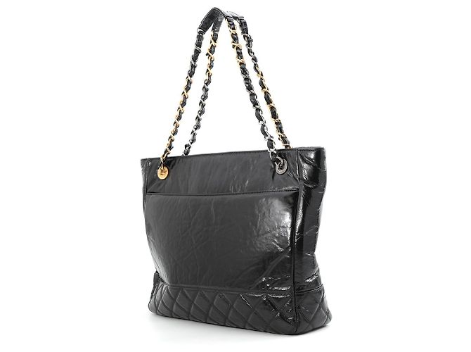 Borsa Tote Chanel Black Matelassé con catena - vista 2