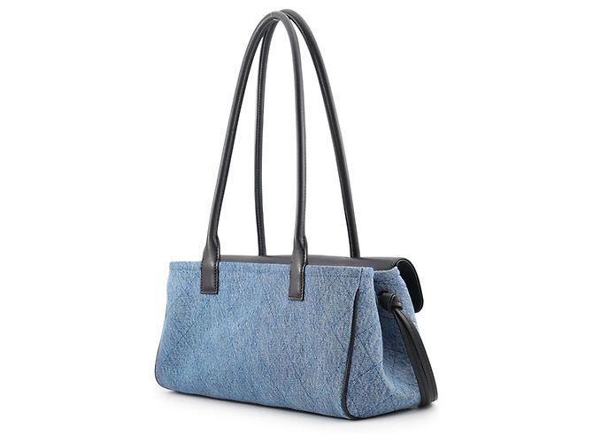 Borsa piccola Chanel in denim e pelle - vista 2