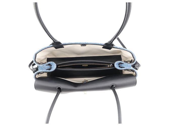 Borsa piccola Chanel in denim e pelle - vista 5