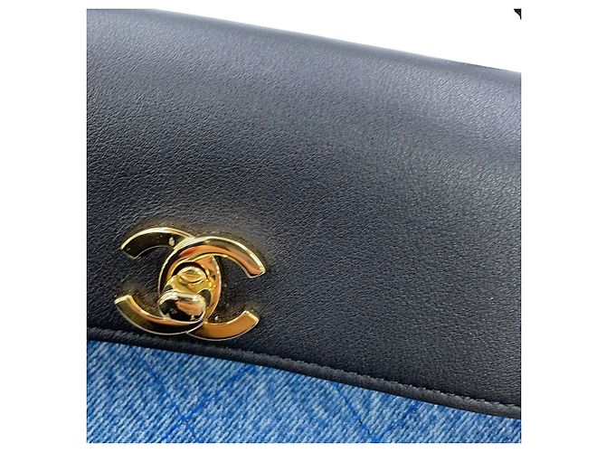 Borsa piccola Chanel in denim e pelle - vista 6