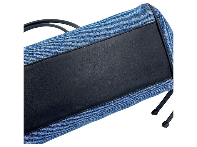 Borsa piccola Chanel in denim e pelle - vista 7